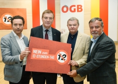v.l.n.r.: Georg Steiner (Landessekretär ÖGB Kärnten und Obmann GKK Kärnten), AK-Präsident Günther Goach, Manfred Anderle 