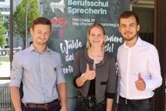 v.l.n.r.: Max Einzinger,Bettina Hannesschläger, GBH-Jugendsekretär Samed Aksu