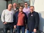 Rudolf Silvan mit den AUVA-Betriebsräten Manfred Rabensteiner, Robert Rois, Peter Redl und Manfred Zeitlberger 